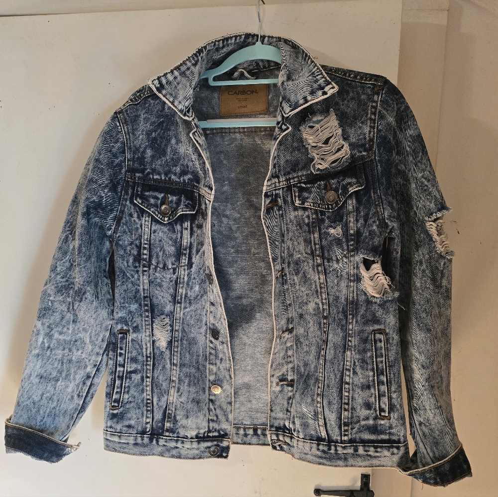 Carbon Blue Denim Jacket with Tan Patch